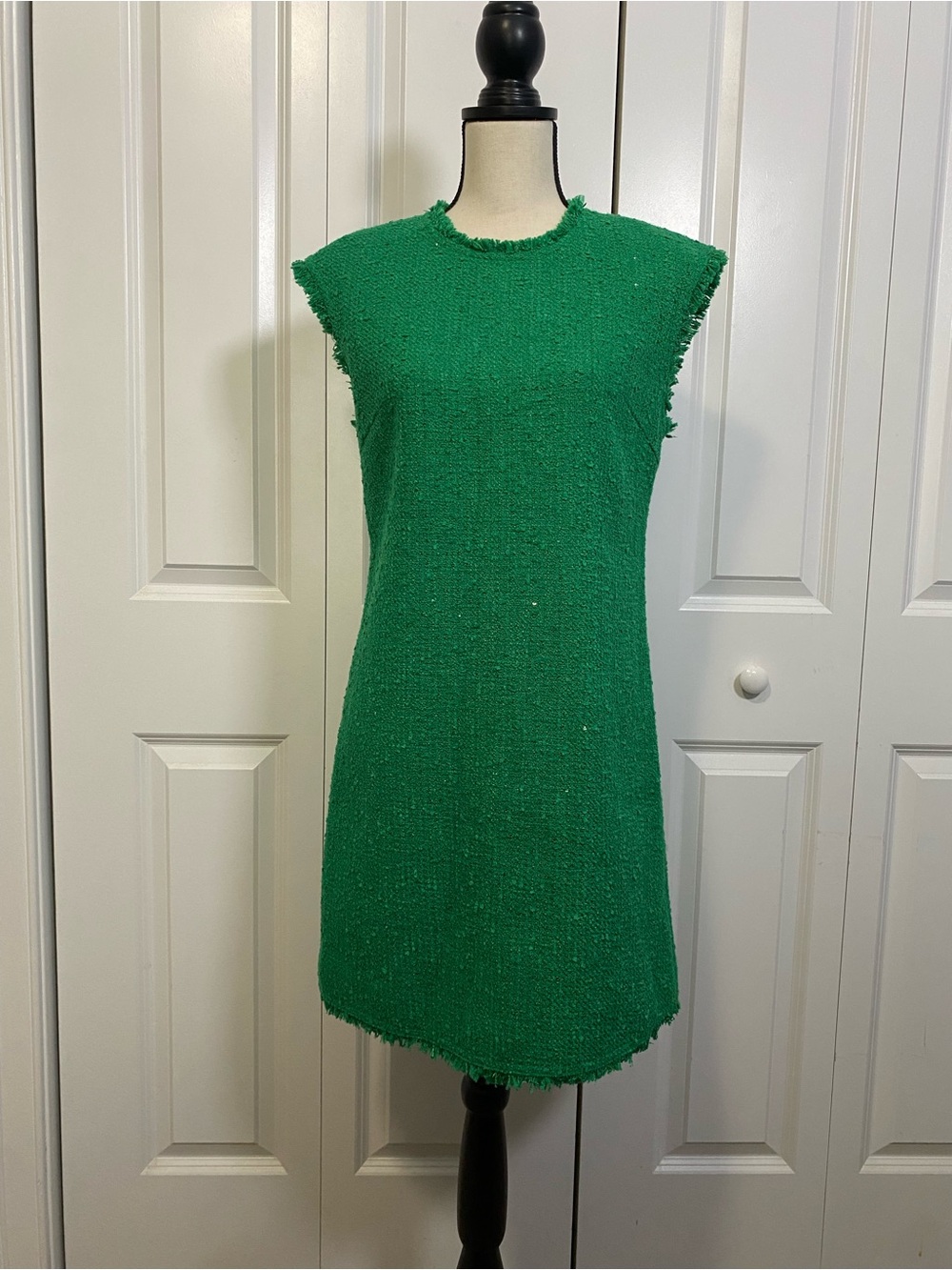 NWT Kate Spade Emerald Green Slight Sparkle Cap-Sleeve Shift Dress